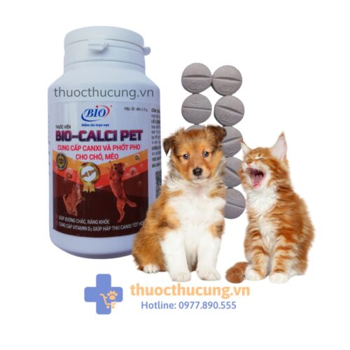 BIO-CALCI PET ( lọ 30 viên) cung cấp can xi và phốt pho cho chó mèo