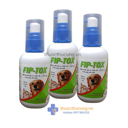 FIP-TOX SPRAY 100ml. Phòng và diệt ve, ghẻ, bọ chét ở chó mèo, thú cảnh