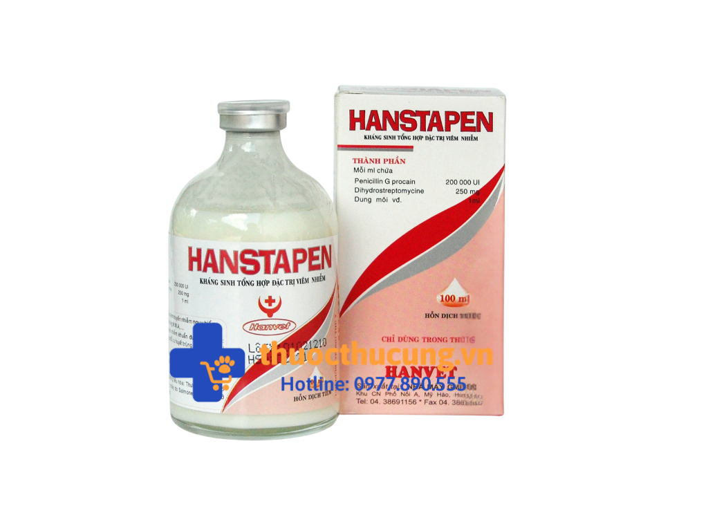 HANSTAPEN 100ml Chuyên chữa các bệnh viêm khớp, viêm vú và nhiễm khuẩn tiêu hóa, hô hấp, niệu dục...