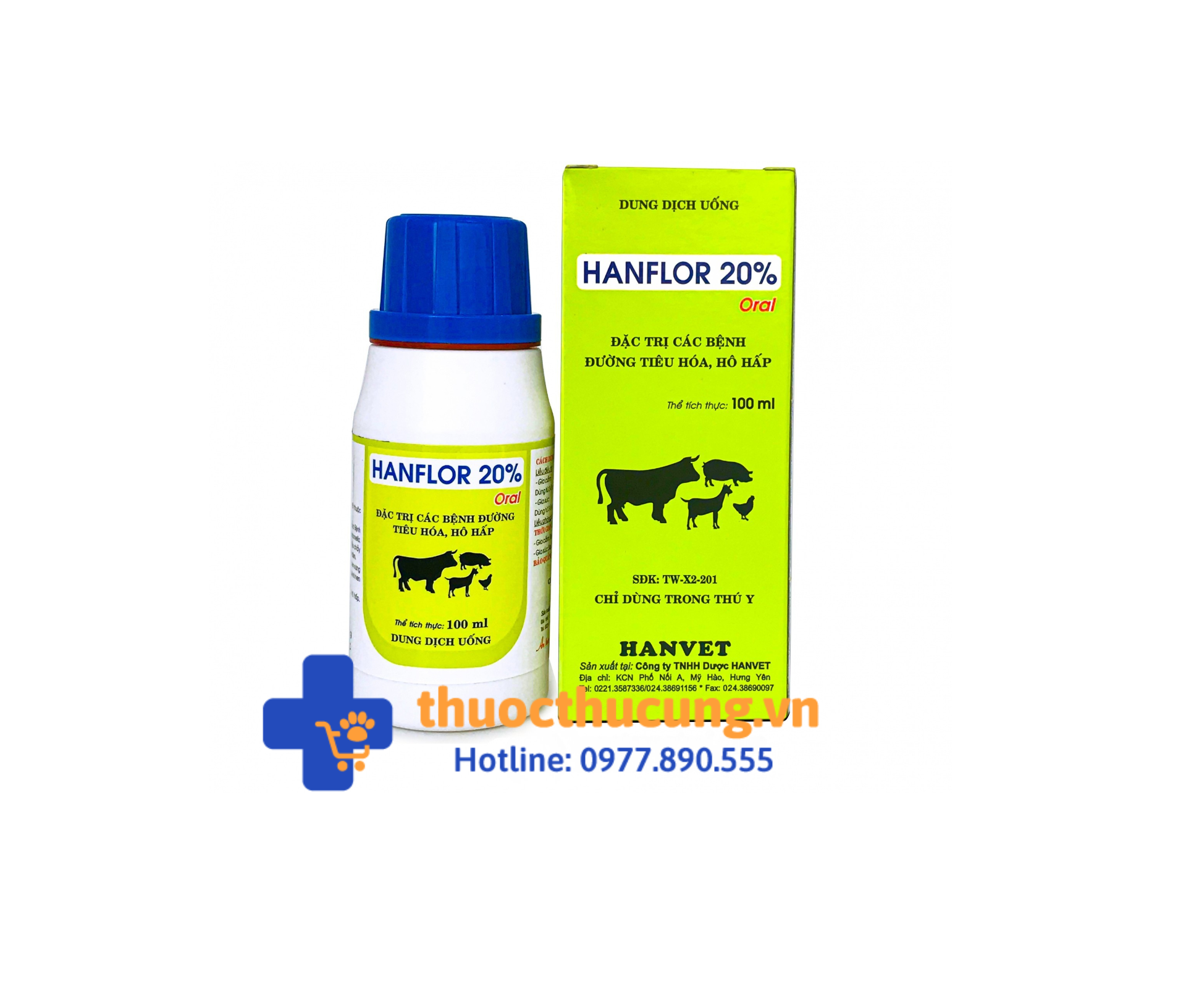 Đặc trị các bệnh tiêu hoá, hô hấp, các bệnh kế phát tai xanh trên gia súc, gia cầm