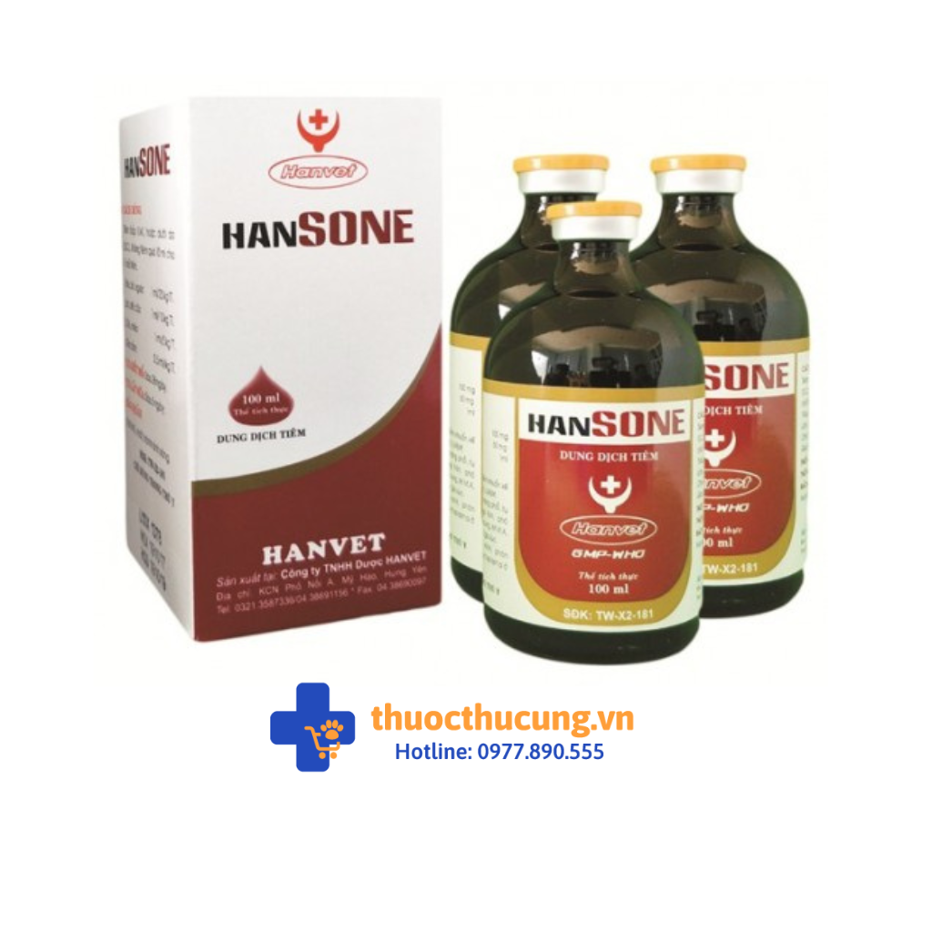 Hansone Đặc trị các bệnh về tiêu hoá, hô hấp, viêm tử cung, viêm đường tiết niệu ở gia súc, gia cầm